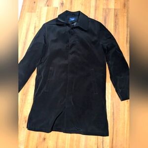 Mens Black Wool-Lined Topcoat/Raincoat by Turnbury- 40 Regular